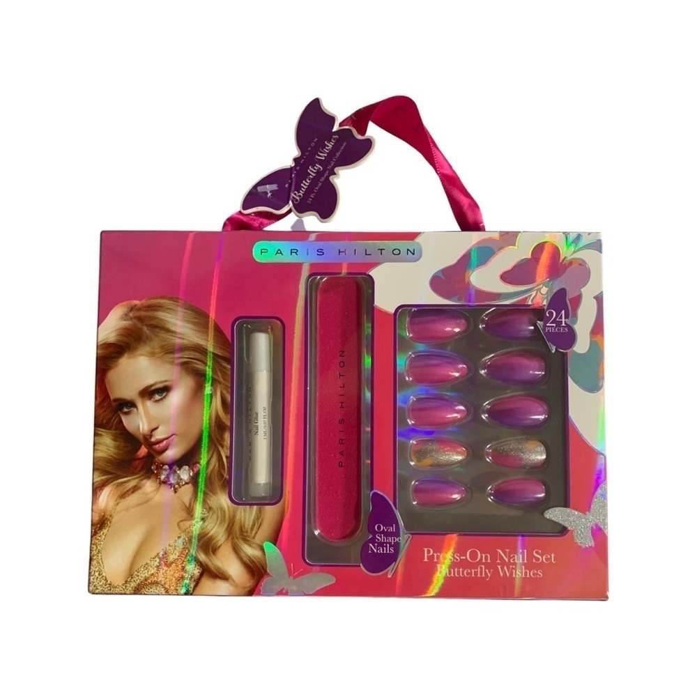Paris Hilton Butterfly Faux Press On Ombre Butterflies Nail Set  24 Piece Set